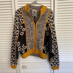 UO Geo Ashton Knit Zipper Cardigan